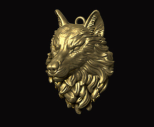 Wolf Head Pendant 3D print model