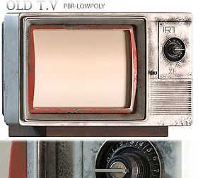 Old tv code 02_Old television PBR- low poly