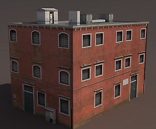 Factory Building Low Poly 3d Model