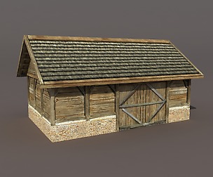 Old Barn Low poly 3d model