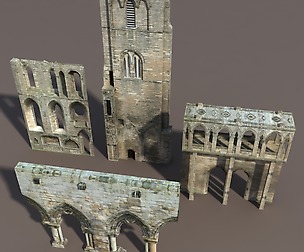 Castle Ruin Pack Low poly 3d Model