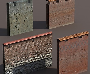 Castle Walls Low Poly 3d Model