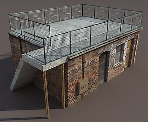 Derelict Building Low poly 3d Model