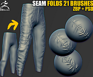 Seam and Folds Brushes for ZBrush (ZBP & PSD)