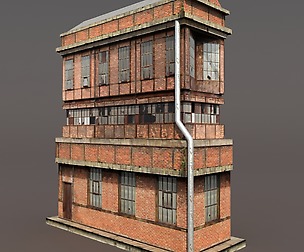 Factory Low poly Building 3d Model