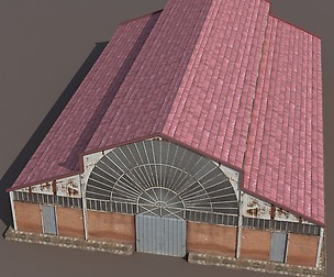 Factory Hangar Low Poly 3d Model