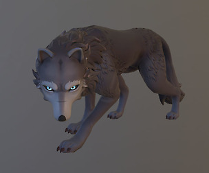 Game ready rigged wolf