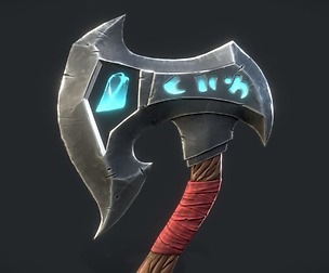 Game-ready: Stylized Runic Stone Axe