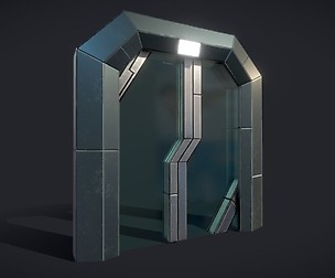 Cyberpunk - Lab Glass Sliding Door (Study files)