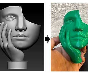 Decorative Piece 3d printable: Hand holding a head