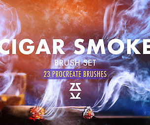 Cigar Smoke Procreate Brush Set
