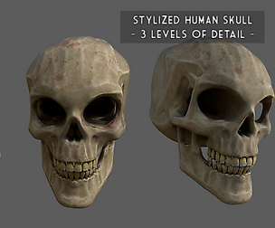 Stylized human skull
