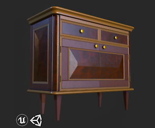 Vintage Furniture Commode PBR Game Ready