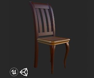 Vintage Furniture Chair PBR Game Ready