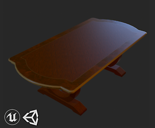 Vintage Furniture Table PBR Game Ready