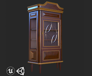 Vintage Furniture Cupboard PBR Game Ready