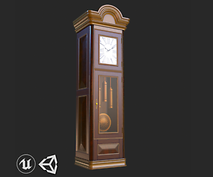 Vintage Furniture Clock PBR Game Ready