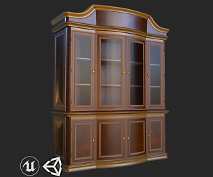 Vintage Furniture Cabinet PBR Game Ready