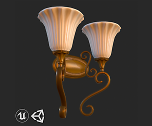 Vintage Wall Light Double PBR Game Ready