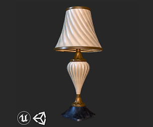 Vintage Table Lamp PBR Game Ready