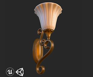 Vintage Wall Light PBR Game Ready