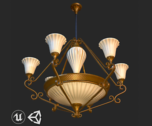 Vintage Chandelier PBR Game Ready
