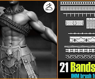 21 IMM brush bands for Zbrush