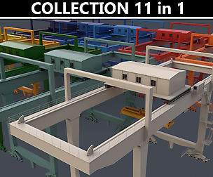 PBR Rail Mounted Gantry Crane V1 Multi color Pack