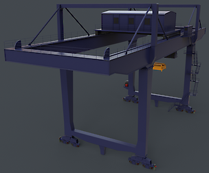 PBR Rail Mounted Gantry Crane RMG V2 - Blue Dark