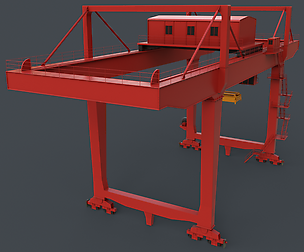 PBR Rail Mounted Gantry Crane RMG V2 - Red