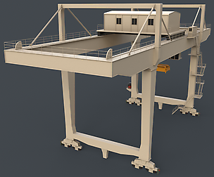 PBR Rail Mounted Gantry Crane RMG V2 - White