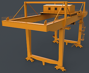 PBR Rail Mounted Gantry Crane RMG V2 - Yellow Dark