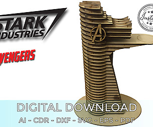 Laser Cut Vector FILE AVENGERS TOWER