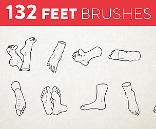 132 Feet Brushes for Photoshop and Procreate