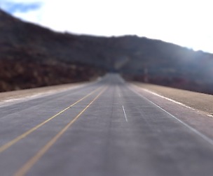 Seamless desert road - complete scene