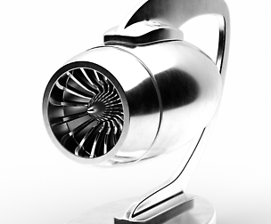 Jet engine statue metal decoration