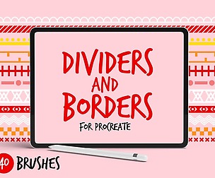 Dividers and Borders Procreate Stamp Brushes