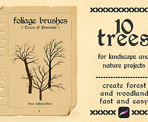 Tree Silhouette Procreate Stamp Brushes