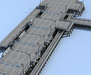 Pier Bridge Low Poly 3d Model