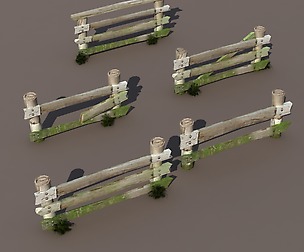 Fence Wood Low Poly 3d Model