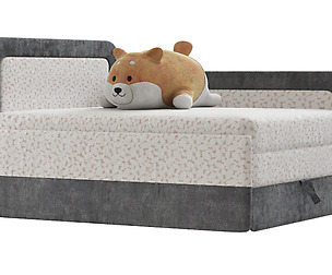 Children bed sofa and shiba toy