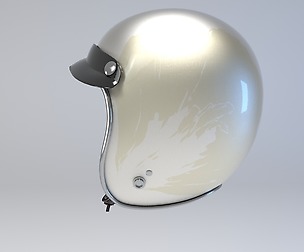 White Retro Motorcycle Helmet