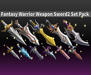 Fantasy Warrior Weapon Sword2 Set Pack