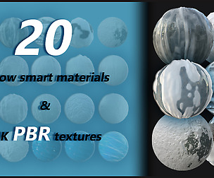 20 snow smart materials + 4k pbr tetxures