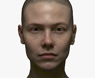 Photorealistic PBR female face game animation