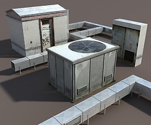 Roof Elements Low Poly 3d Model
