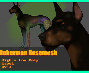 Doberman Dog Base Mesh