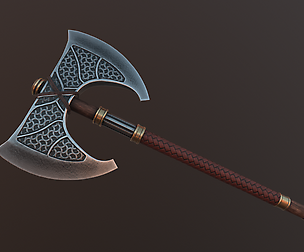 Battle Axe Low-poly 3D model