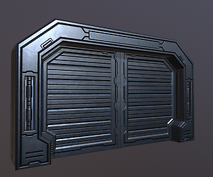 Sci Metal Door Low-poly 3D model