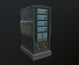 Sci Fi Server Rack Low-poly 3D model